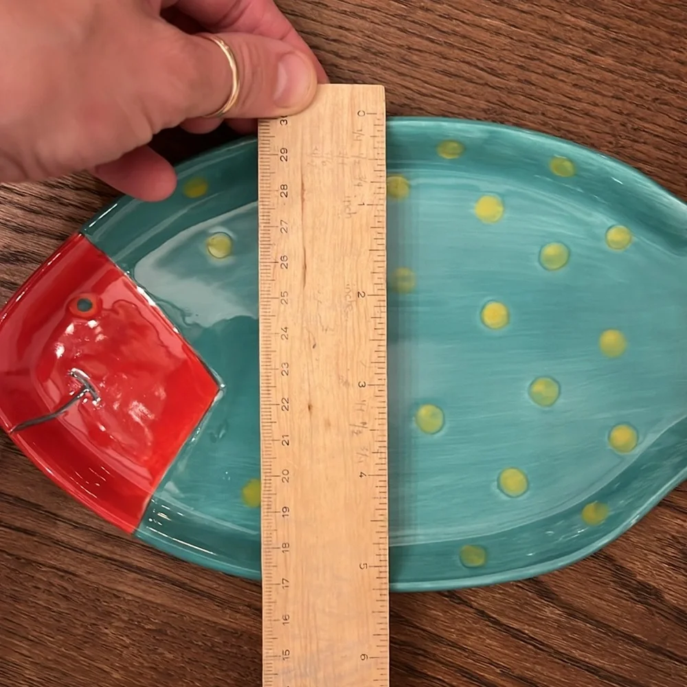 4 Foreside Vintage Colorful Fish Shaped Ceramic Plates